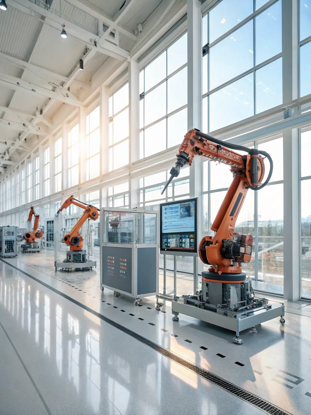 A digital rendering of a smart factory, highlighting interconnected systems and automated processes, symbolizing efficiency and innovation.